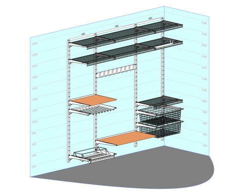 Гардеробная небольшая с выдвижной брючницей